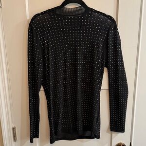 Torrid Black Mesh Top with Silver Accents